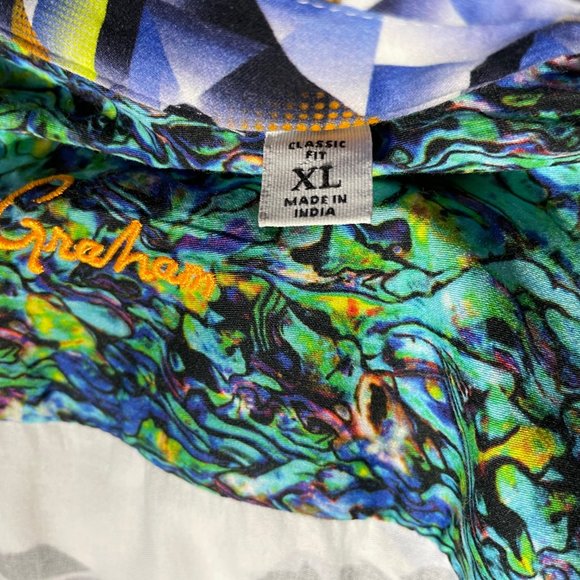 Robert Graham Blue and White Sport Shirt XL - Picture 3 of 3